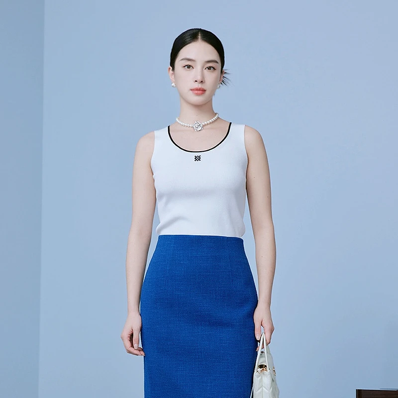 大圆领LOGO印花内搭吊带衫2025年新款时尚打底衫-MOGA01KTO022