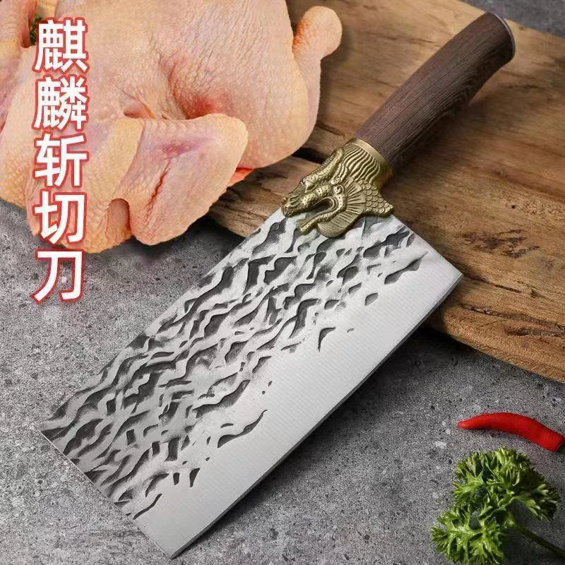 新疆包邮加厚锻打斩切两用切片菜刀家用厨房锋利骨刀切肉刀具