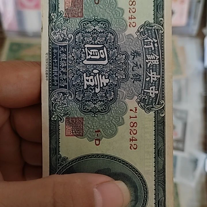 纸春***✘中央银行壹圆银元券718242