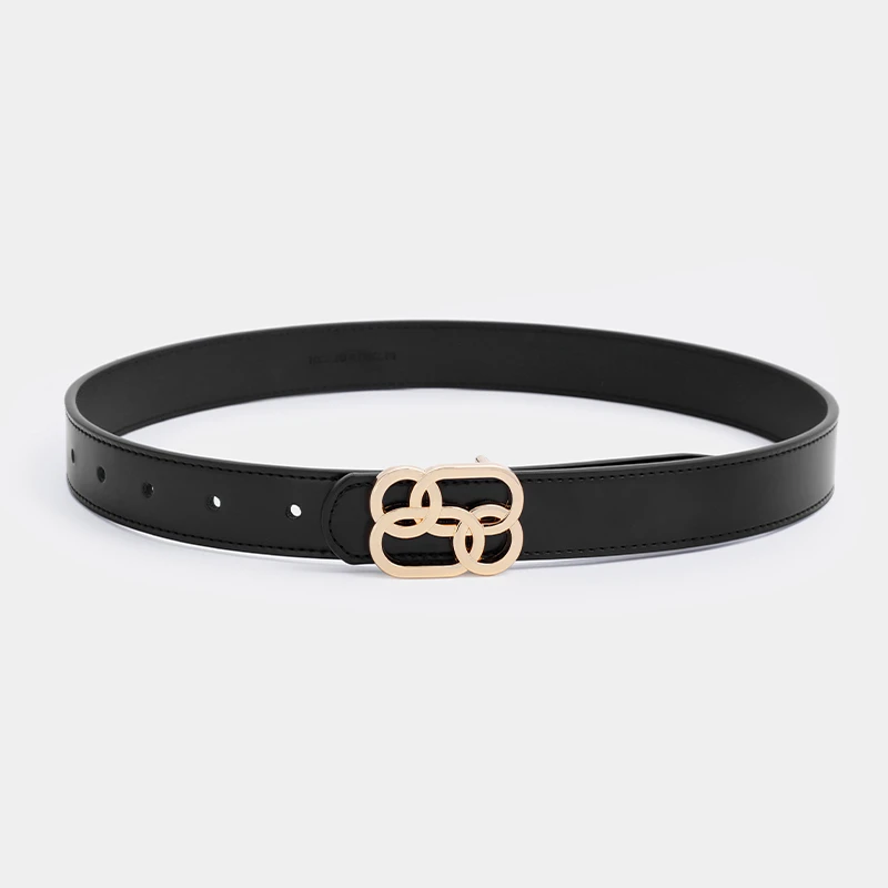 百搭女式腰带皮带女士休闲裤时尚简约方扣光面复古裤腰带牛仔腰带