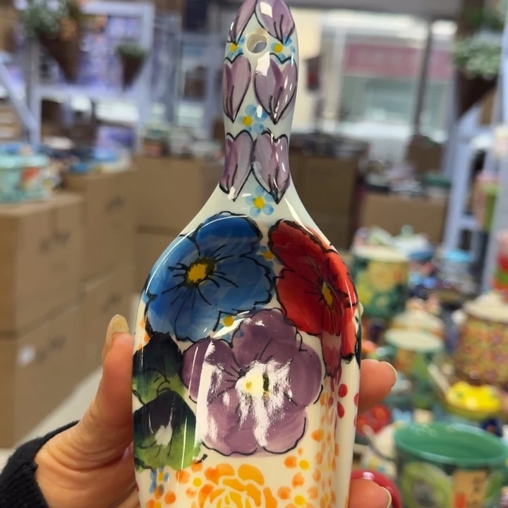 瓷片外贸紫花语陶瓷冰铲1只