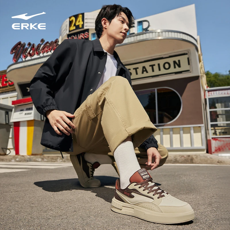 惊鸿丨鸿星尔克夏季情侣时尚百搭休闲运动鞋潮流复古透气低帮板鞋