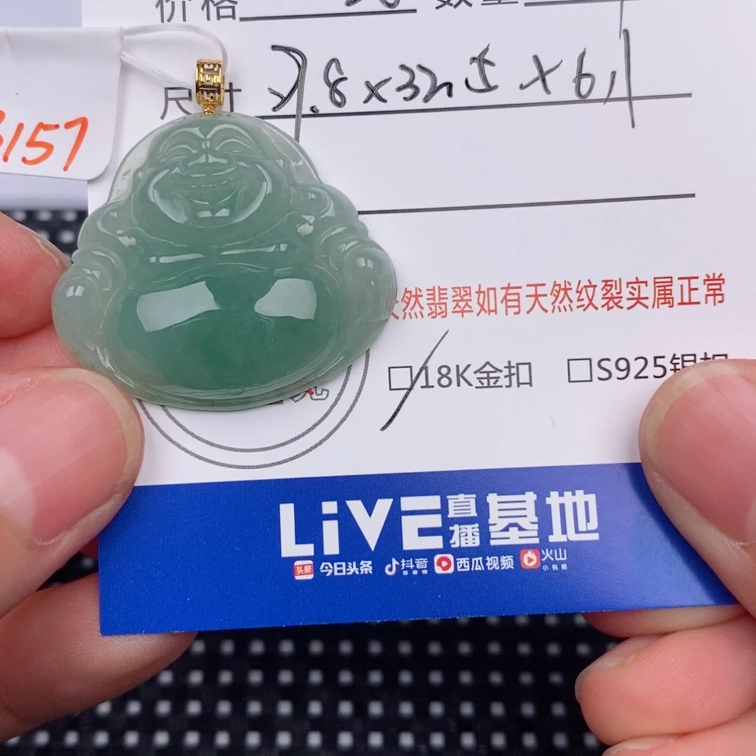 㫪***.翡翠18K金镶嵌颈饰