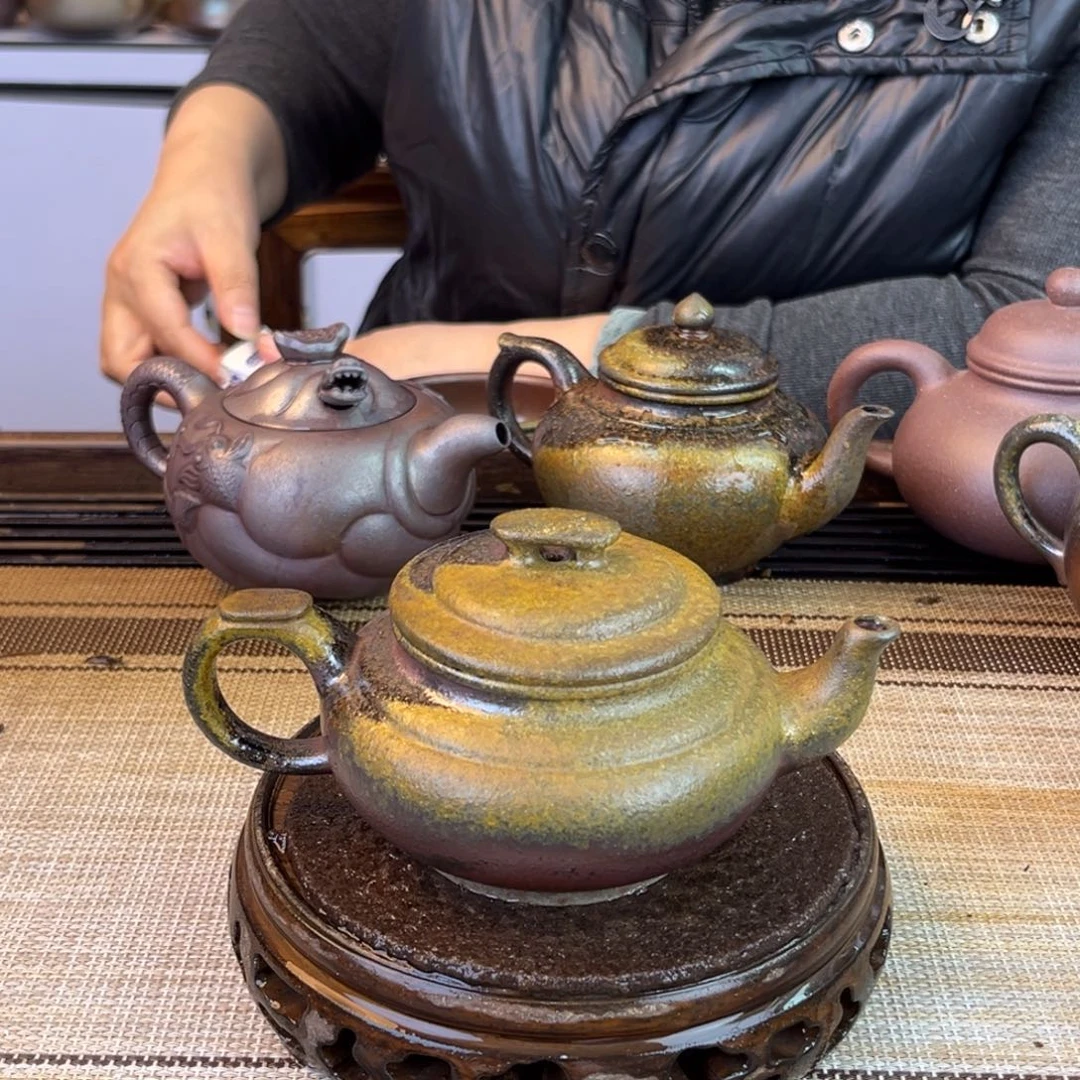 紫砂茶壶底槽清柴烧200cc