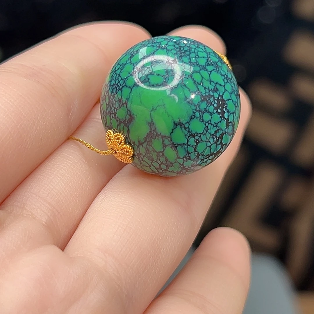 绿松石珠宝奇石18K金镶嵌