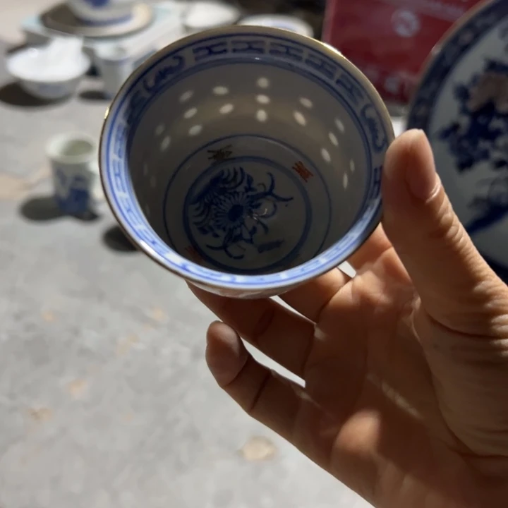 玩玉的加彩二缸盅