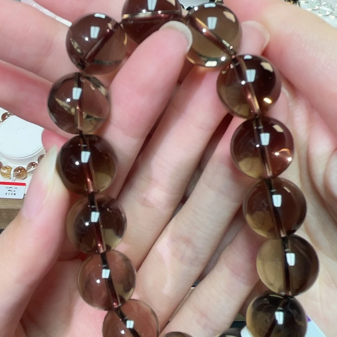 水晶手串未镶嵌茶水晶手串c059 133号