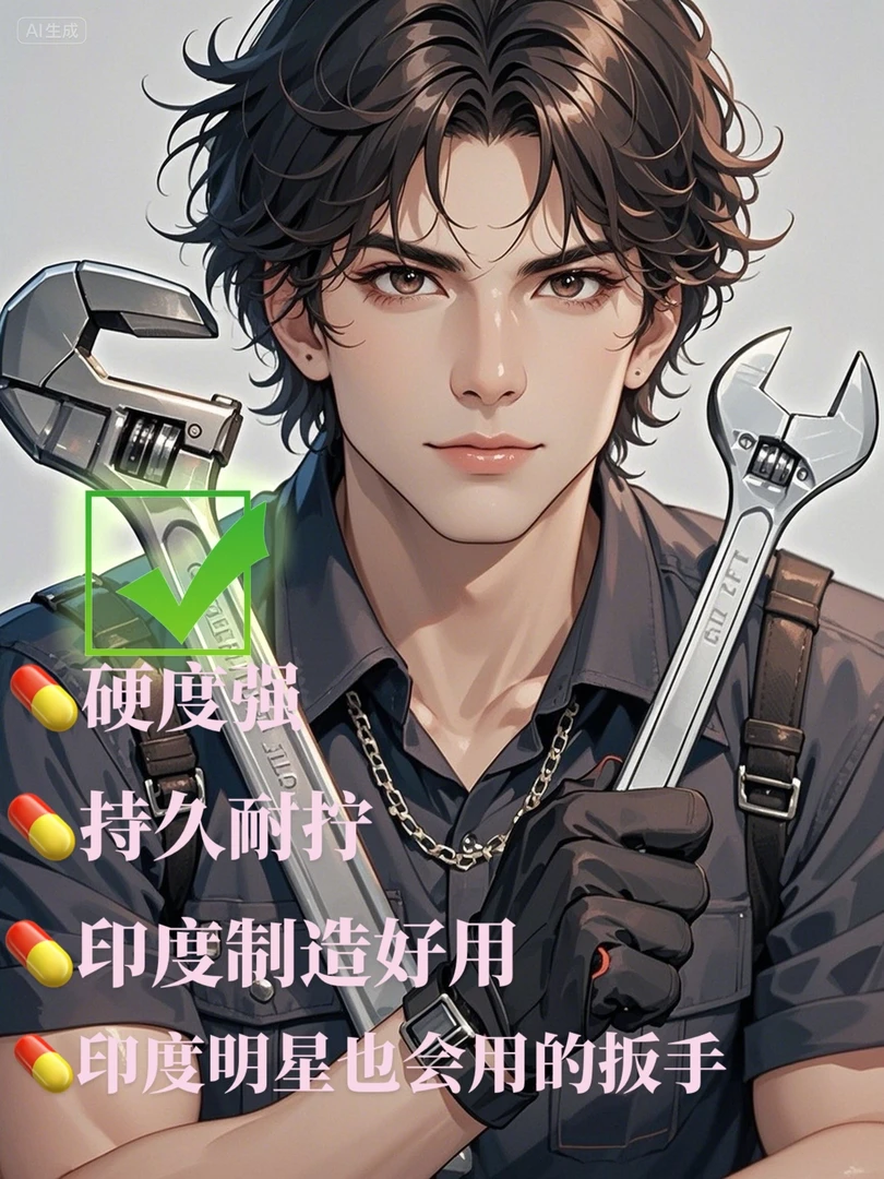 动漫钨钢大扳手双效两用，硬度强持久耐拧，可拧30分钟不变形ES610