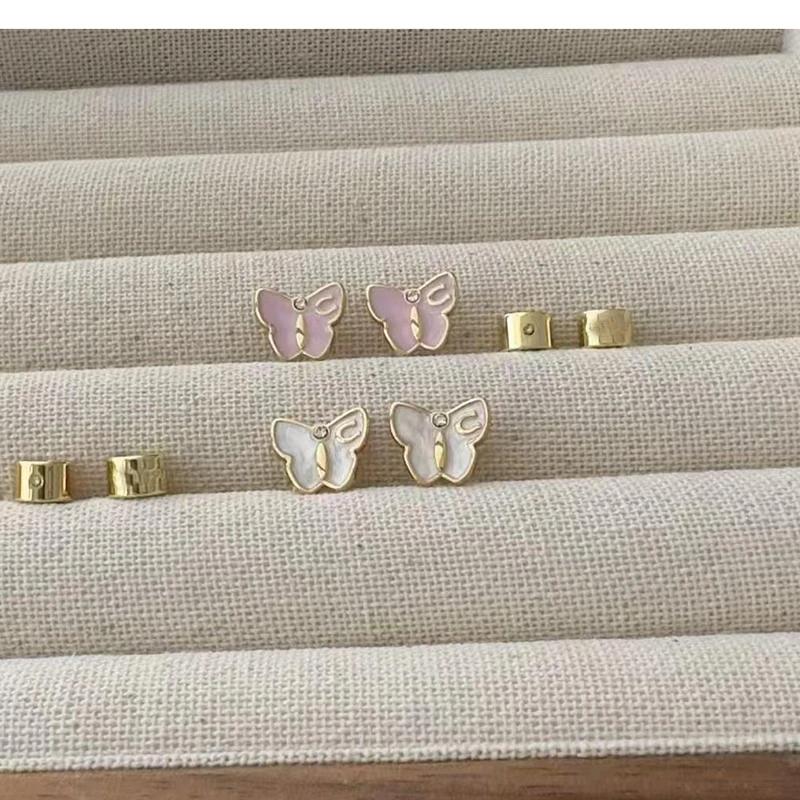 合金耳饰 在仓秒发[CZ丽专属]寇家蝴蝶耳钉女配饰287