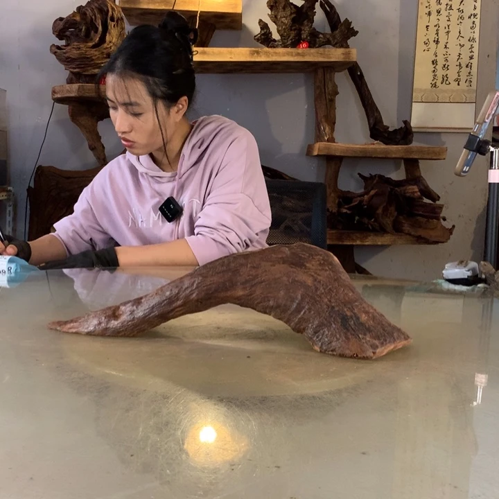 ****手天然云南紫柚木会黄水