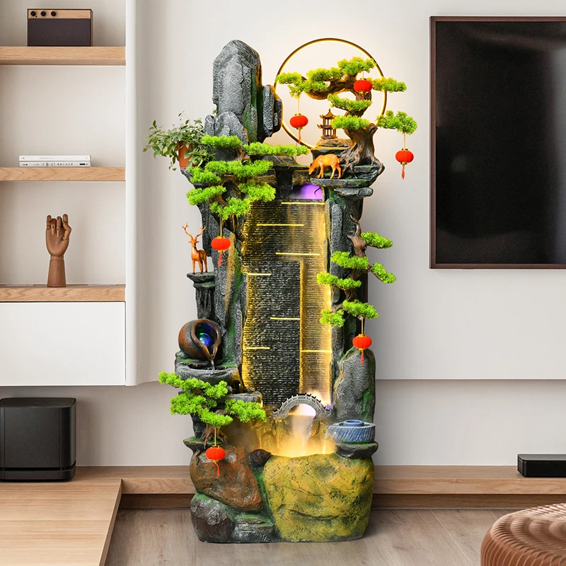 假山流水喷泉鱼池客厅办公室流水摆件循环水装饰摆件开业乔迁
