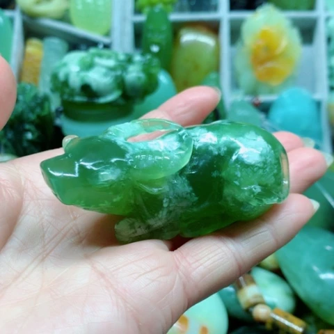 蛇纹石玉未镶嵌手把件