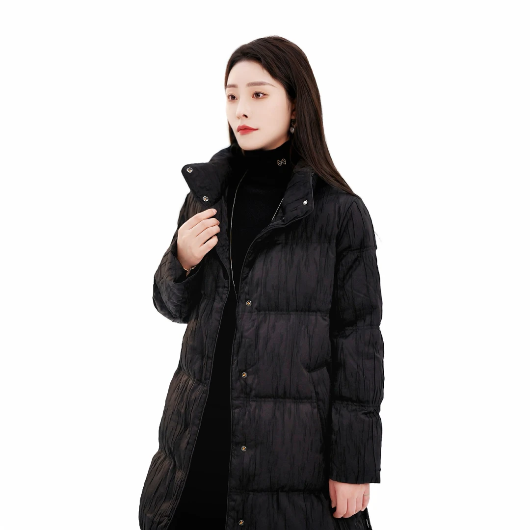 玛丝菲尔时尚中长款女士保暖宽松休闲加厚冬季羽绒服T1EG4718Y