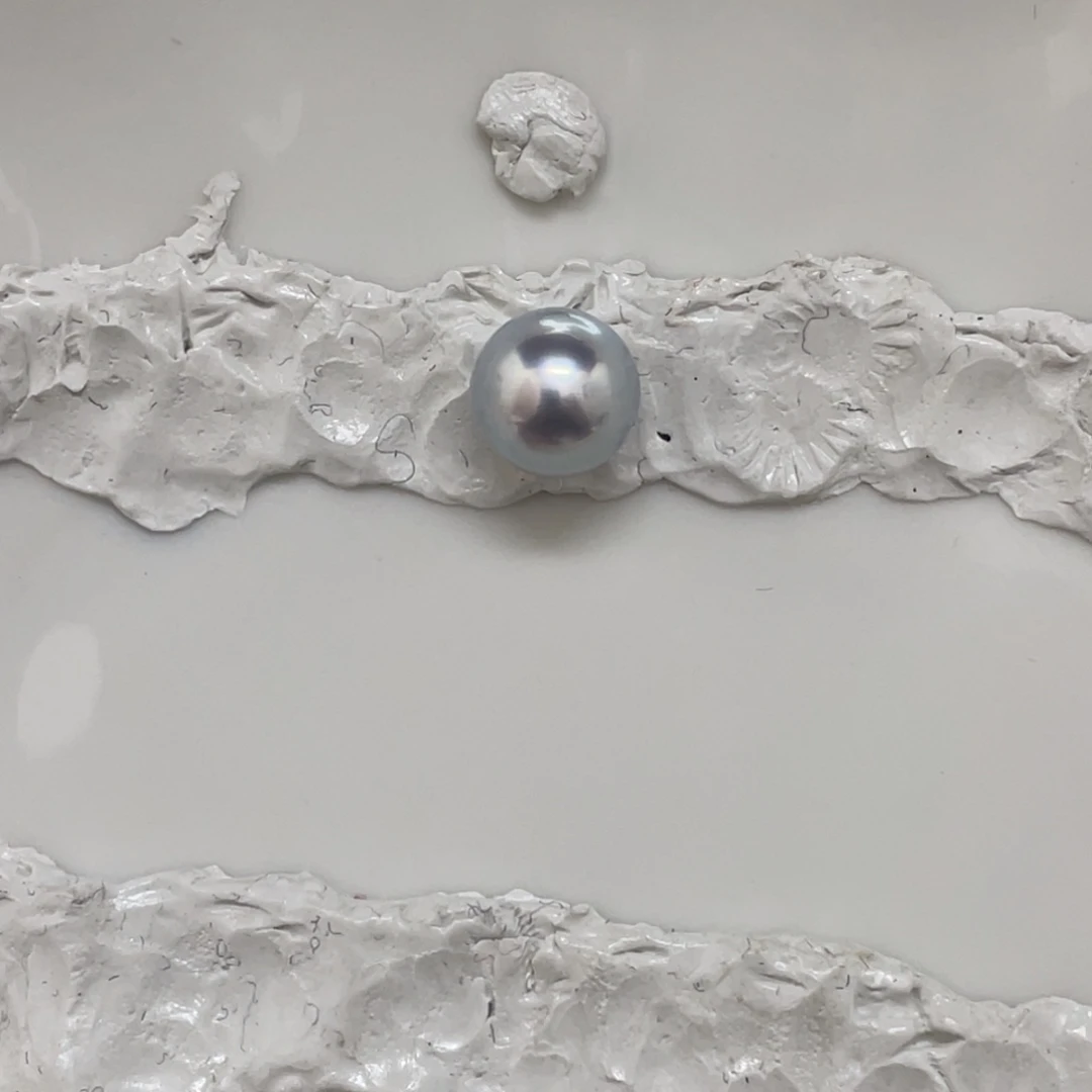 定制海水珍珠未镶嵌裸珠海水蓝光澳白8+