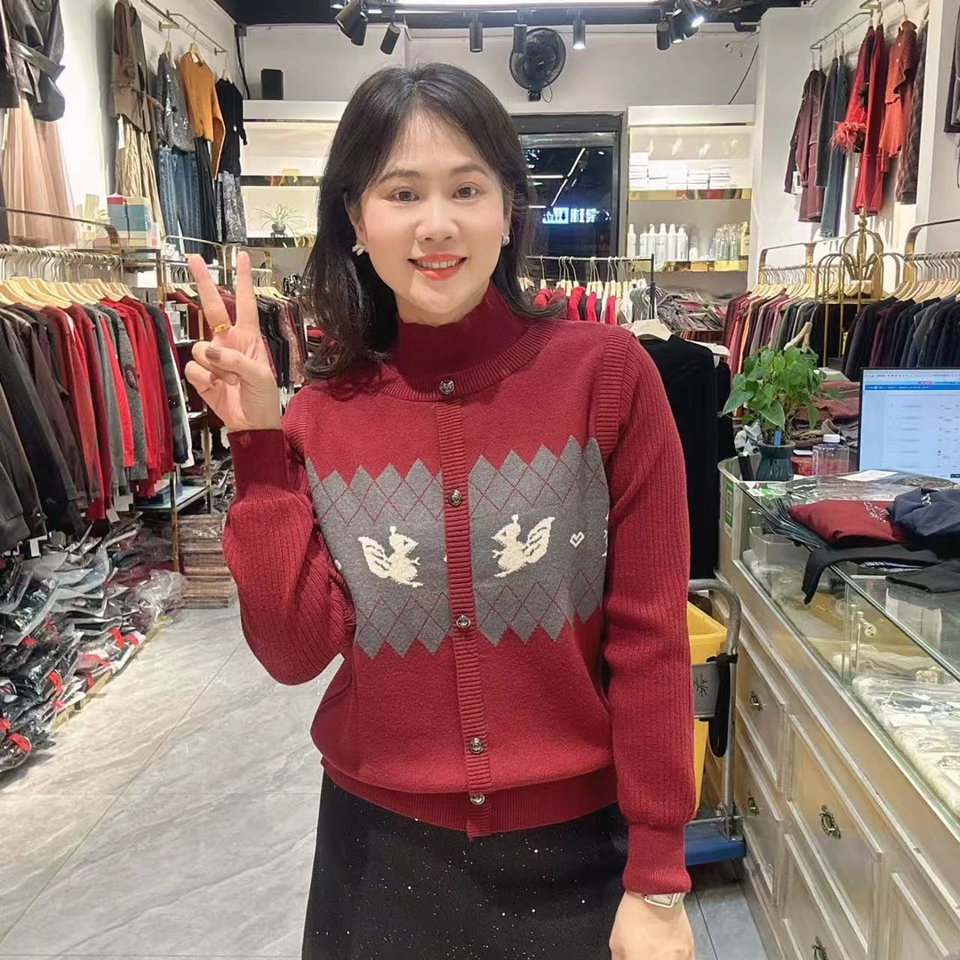 40-假两件松鼠毛衣57长