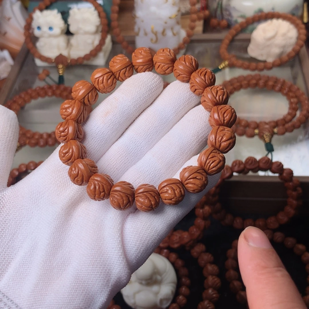 桃核吊坠野生鱼手串13