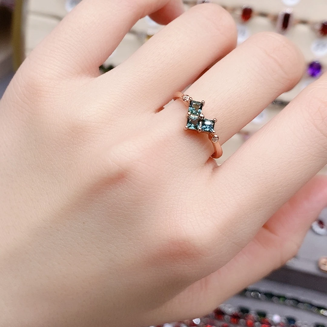 碧玺戒指银S925镶嵌戒指