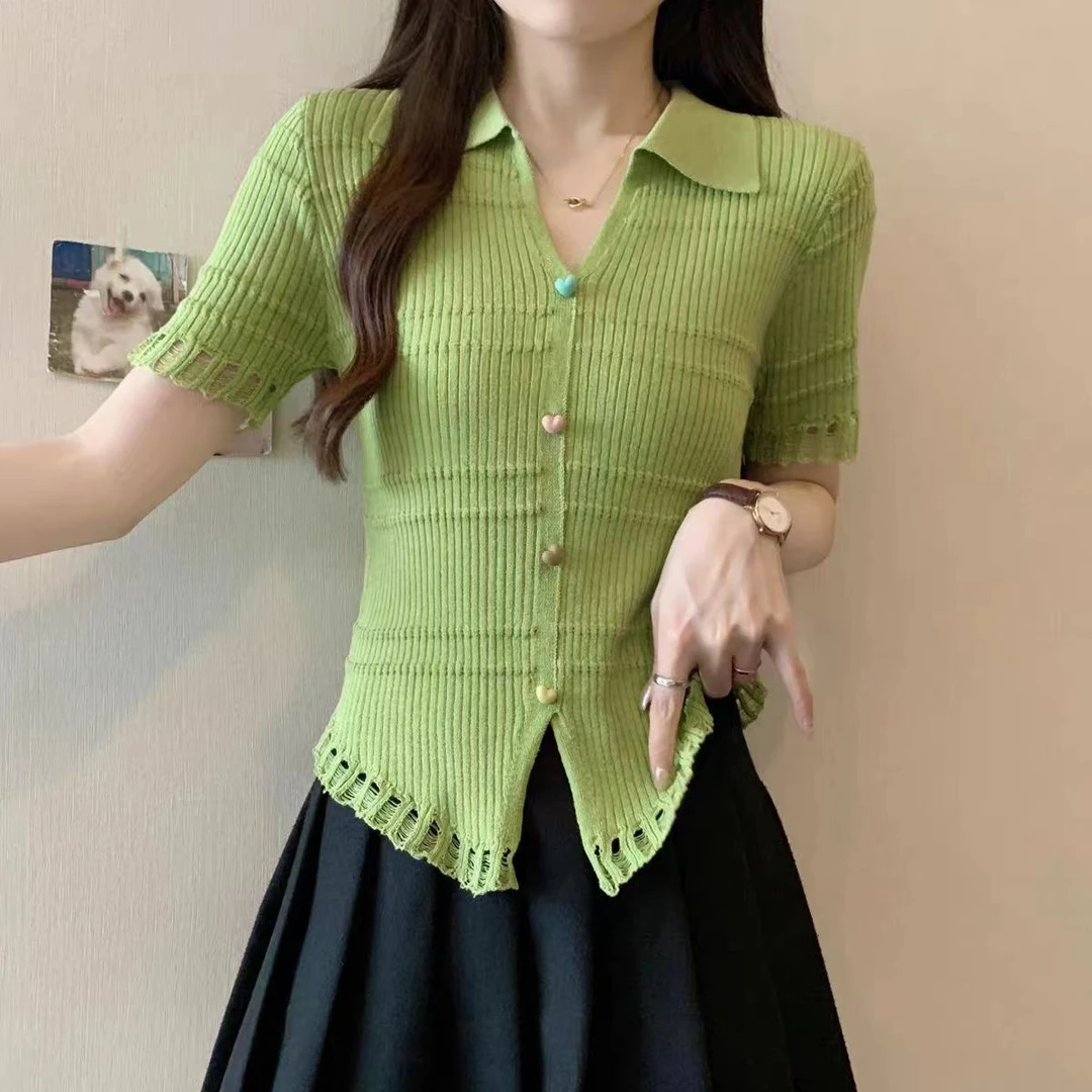 『 针织衫Y 』时尚百搭休闲舒适简约潮流针织衫T恤2505