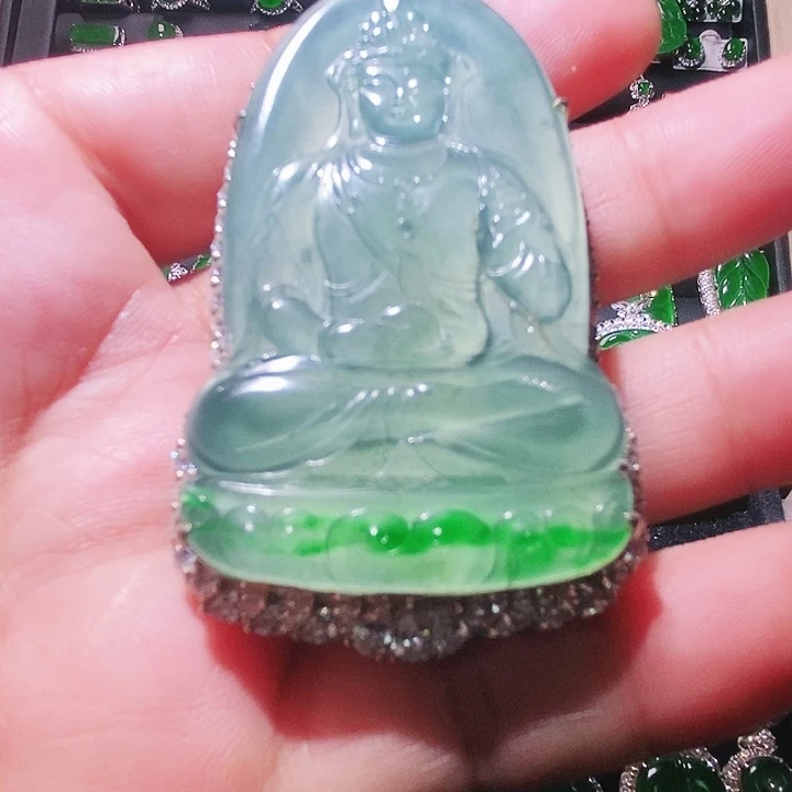 颈饰银S925镶嵌翡翠55
