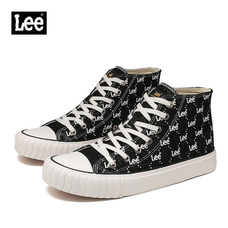 Lee中高帮男鞋春季2025新款百搭牛仔帆布鞋韩版男士舒适休闲板鞋