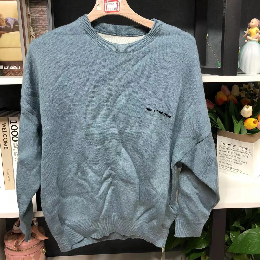 G5580时尚圆领蓝色休闲卫衣