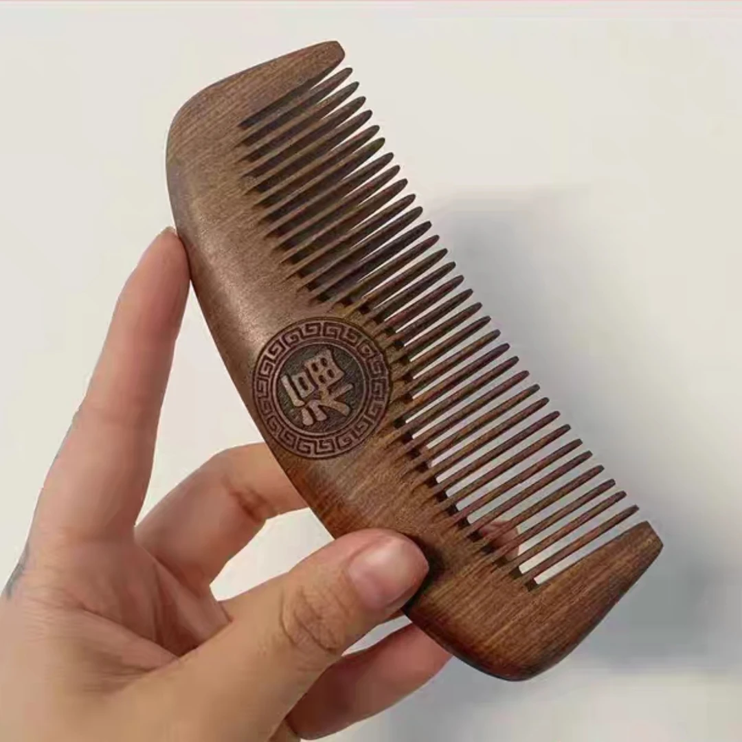 黑檀  半月梳  双面便携木梳子