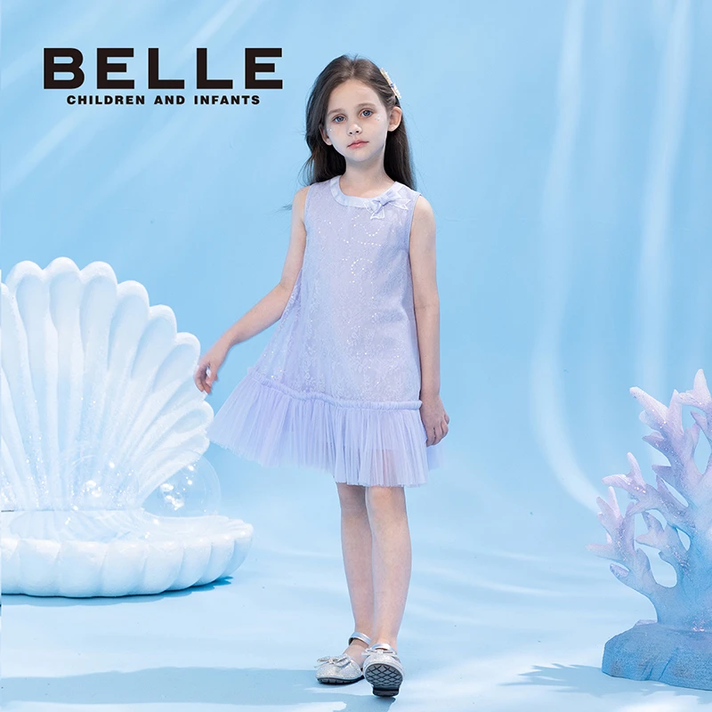 百丽女童连衣裙夏季女公主风BD0010欧若风