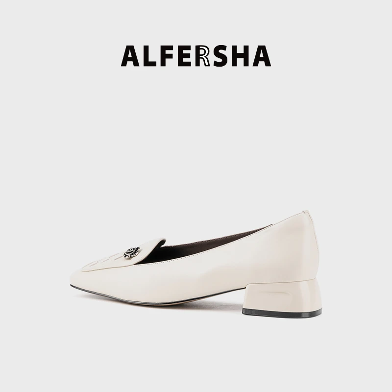 明星黄奕代言阿芙莎953365舒适时尚百搭真皮山茶花编织女鞋B