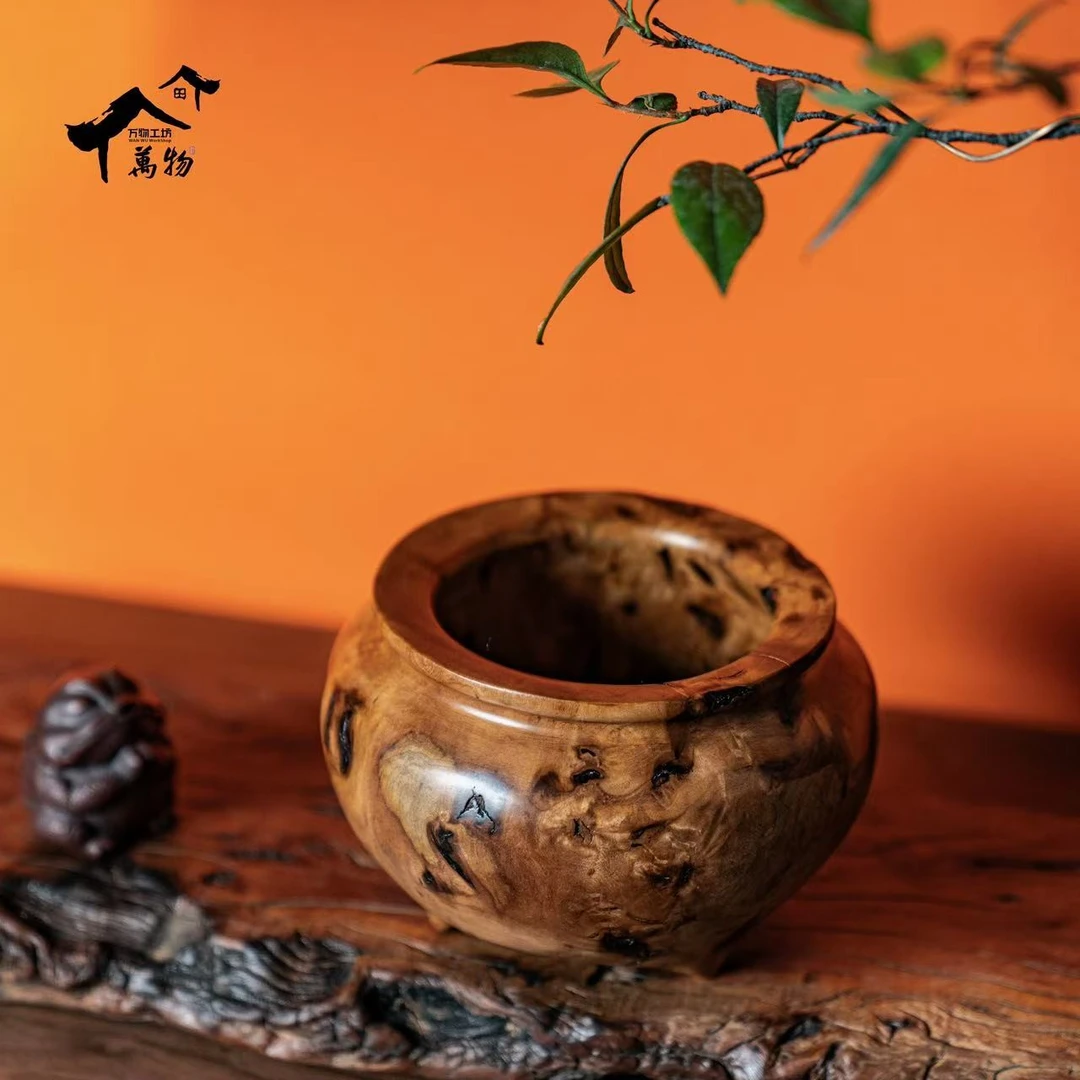 【万物工坊】雷击枣木百年古枣树三足香炉