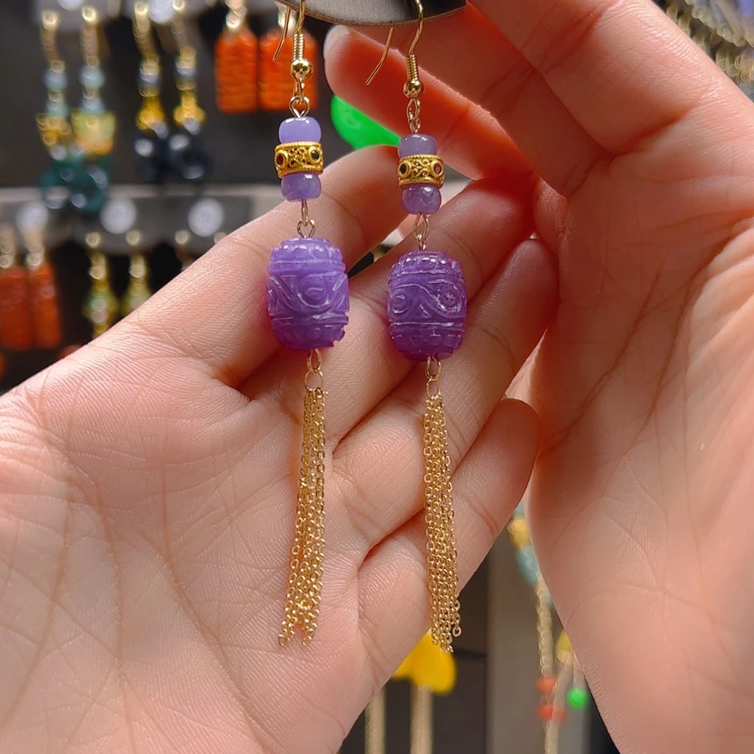 合金翡翠耳坠翡翠