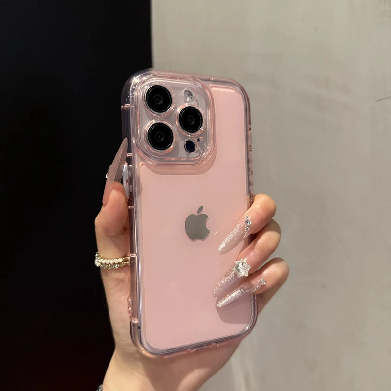 小众果冻气囊适用苹果16promax手机壳时尚iPhone15简约14新款13女