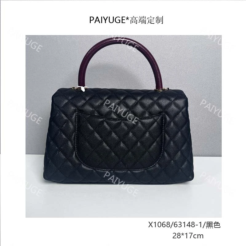 X1068/63148-1/黑色paiyuge高端订制百搭女士手提单肩斜挎包1732