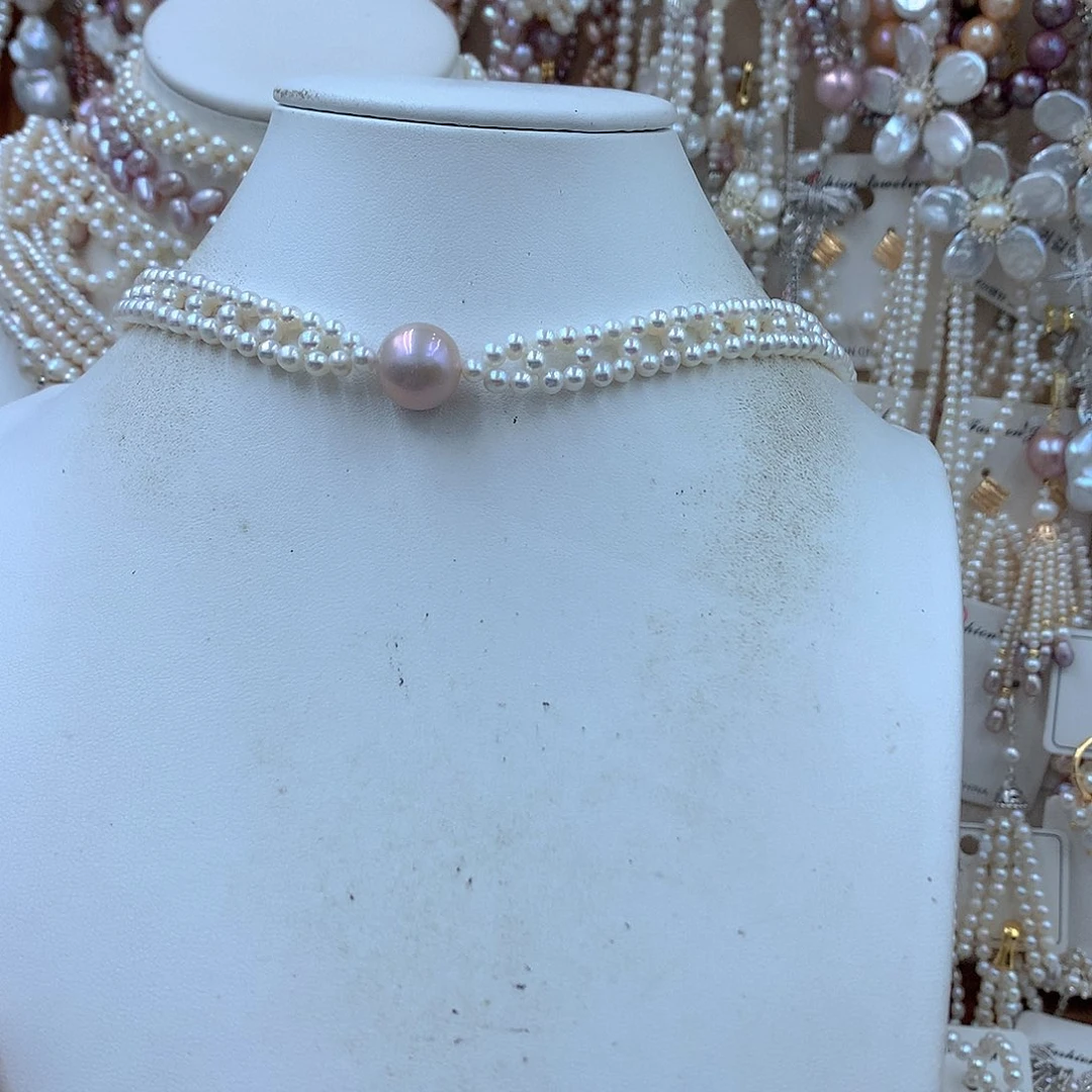 W***l银S925镶嵌淡水珍珠耳饰