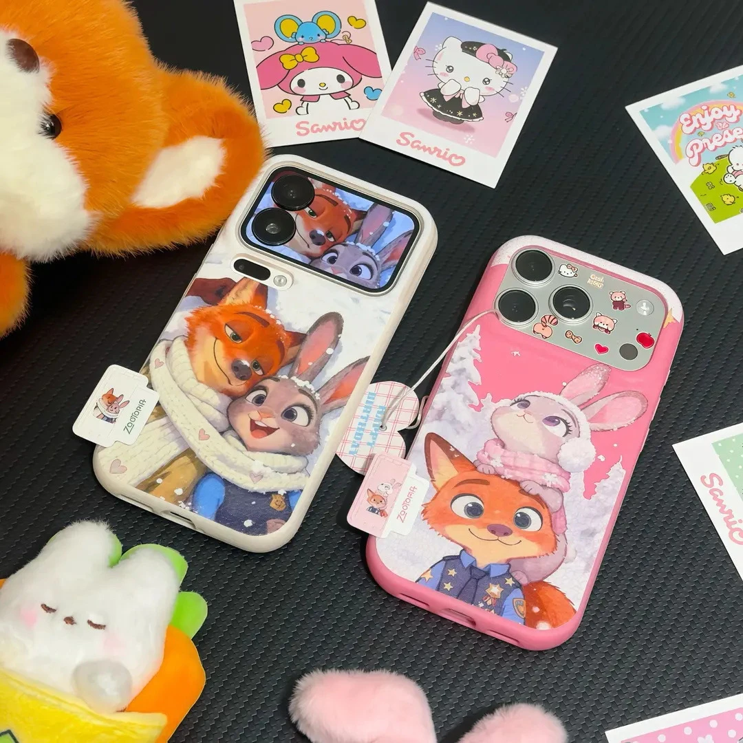 硅胶滴胶可爱情侣全包尼克朱迪适用于苹果17promax6保护壳VIVO#