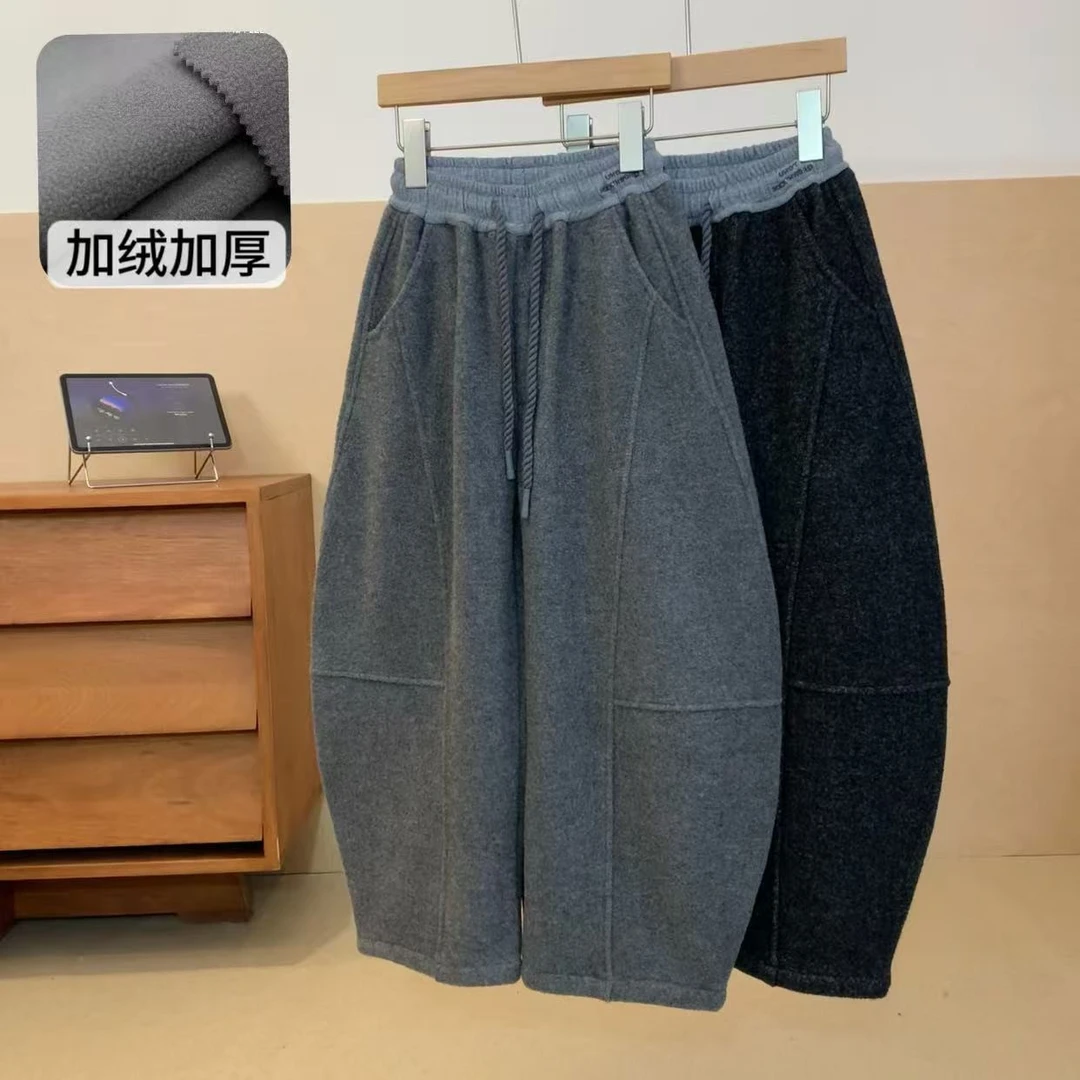 【一歌时代】糯米弯刀加绒卫裤中大童韩版男童运动裤休闲裤YG7156