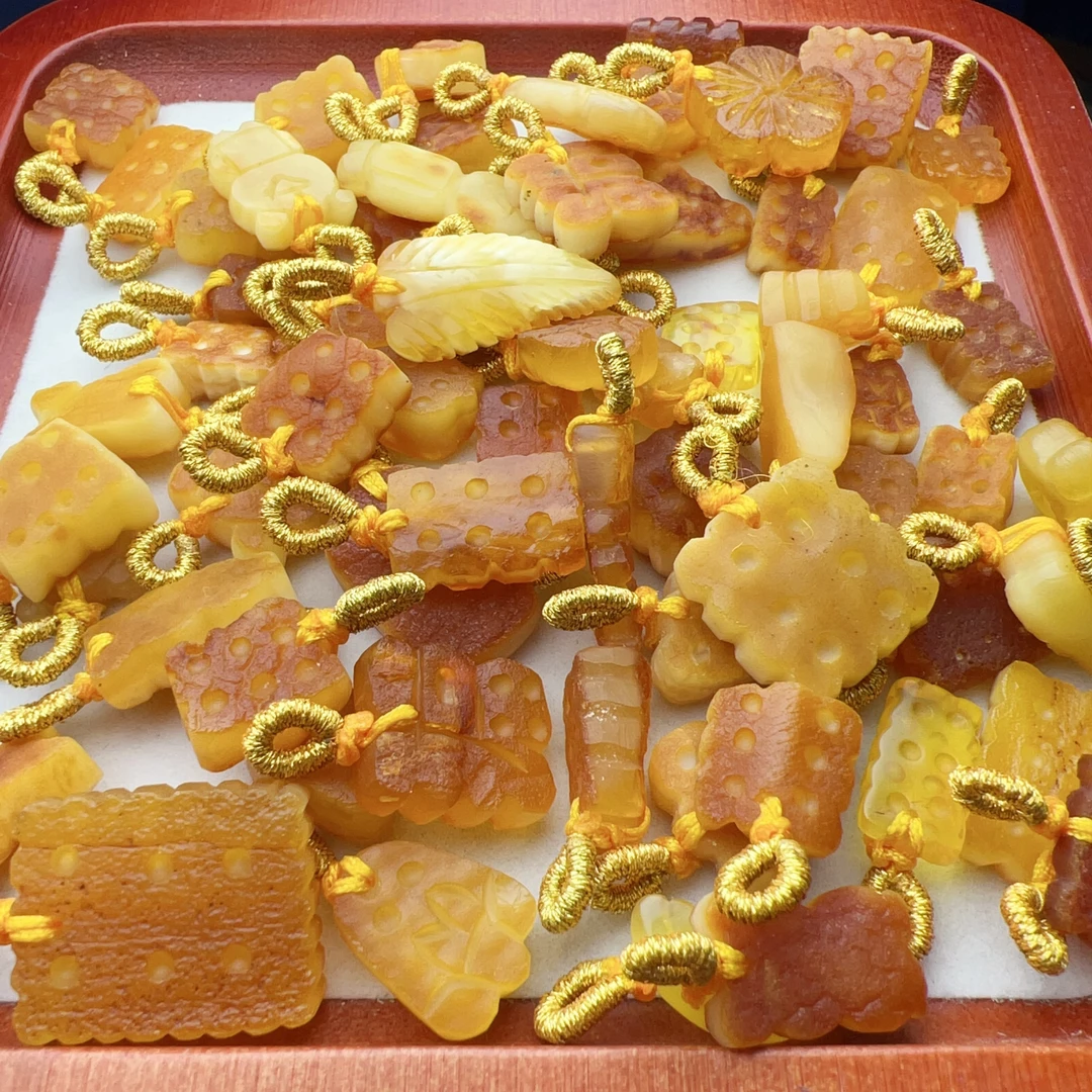 天然俄料蜜蜡小提溜配饰