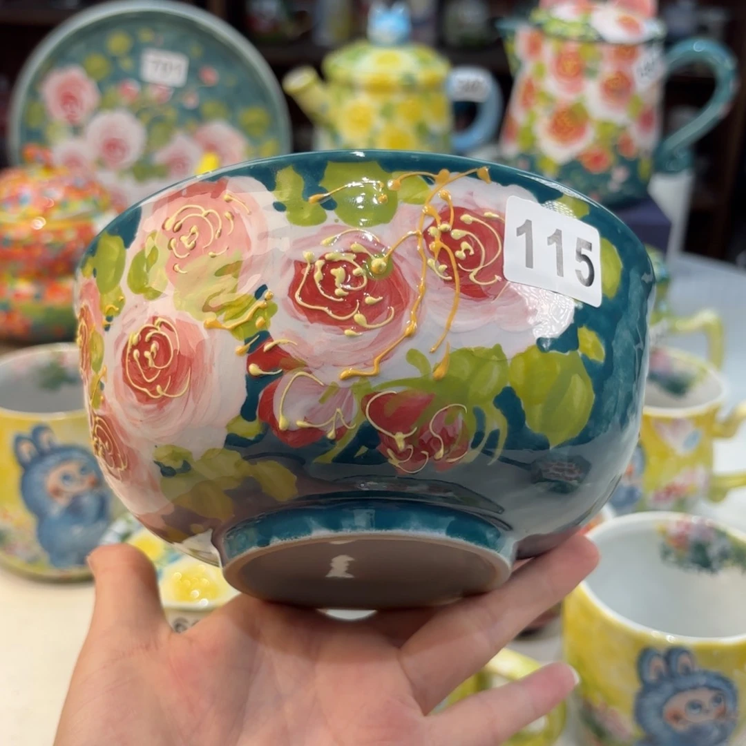 瓷片苏*默景德镇手绘高温釉下彩陶瓷茶具