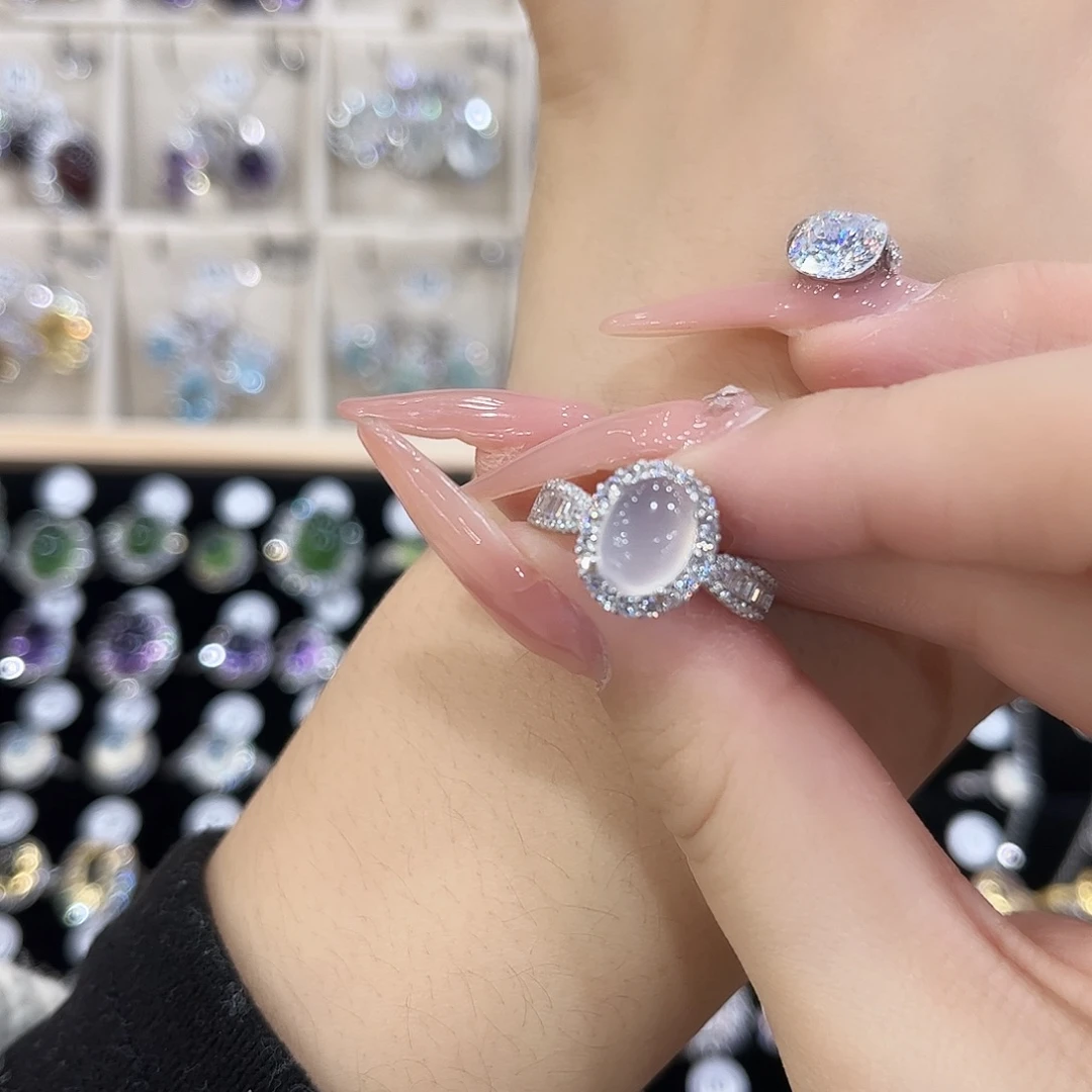 她***吧岫玉银S925镶嵌戒指