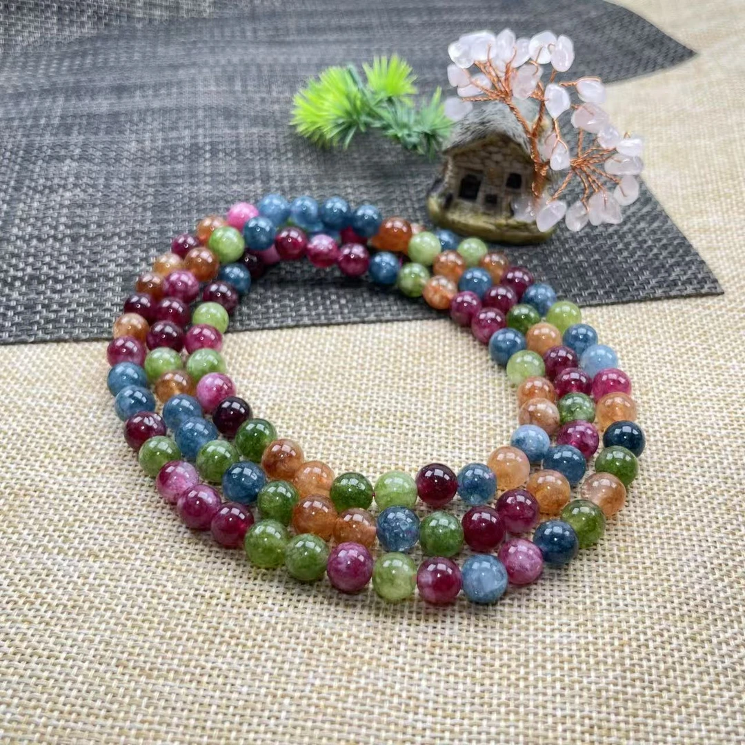 8mm108颗典藏爆款轻奢风糖果彩虹碧手链多样性发一件  BX-51号