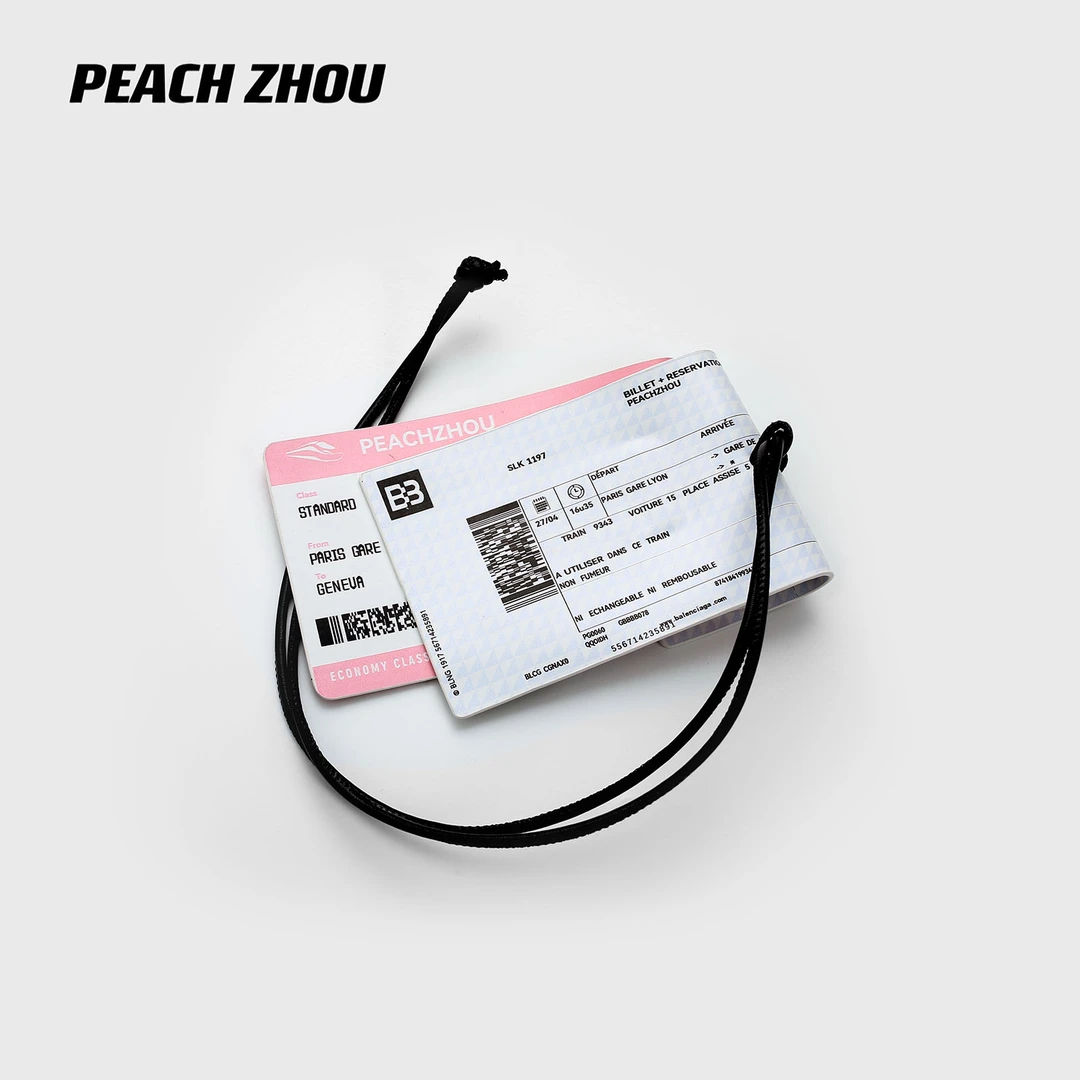『PEACHZHOU』数码印花挂脖机票登机牌挂饰加厚PVC钥匙扣