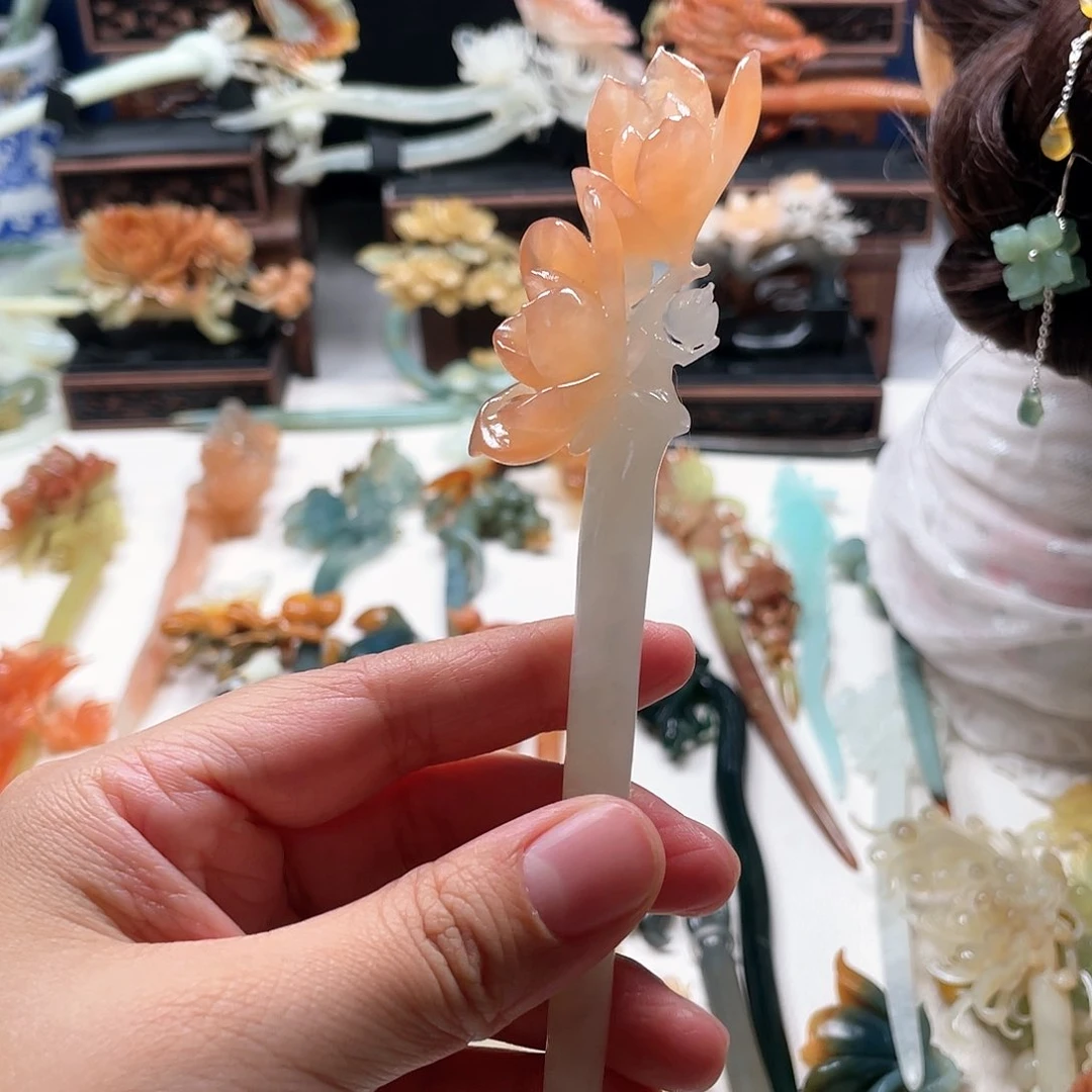 【闪购商品】未镶嵌岫玉发饰轻***洲