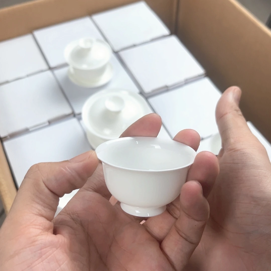 3个35ml新款骨瓷高足杯骨瓷杯子