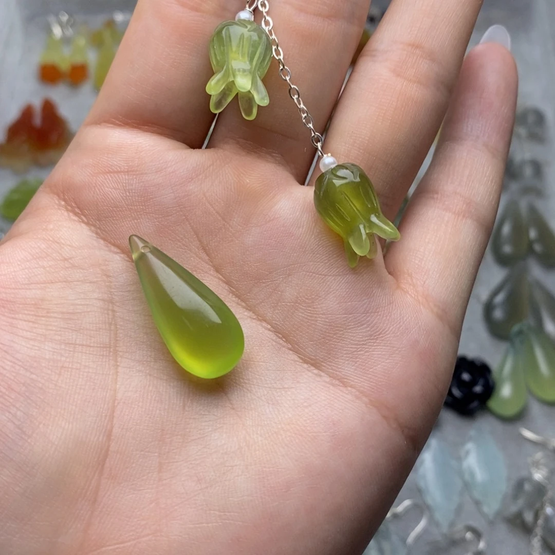 *****蛇纹石玉未镶嵌耳饰/颈饰