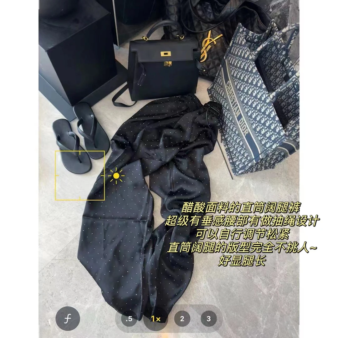 徐秋阳  闪闪烫钻裤  百搭时尚休闲气质闪闪烫钻显瘦休闲裤2356-1