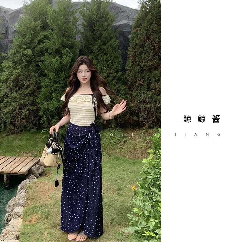 ZOZ鲸鲸酱【星缀梦野】气质显瘦浪漫时尚氛围百搭设计蓝色半身裙