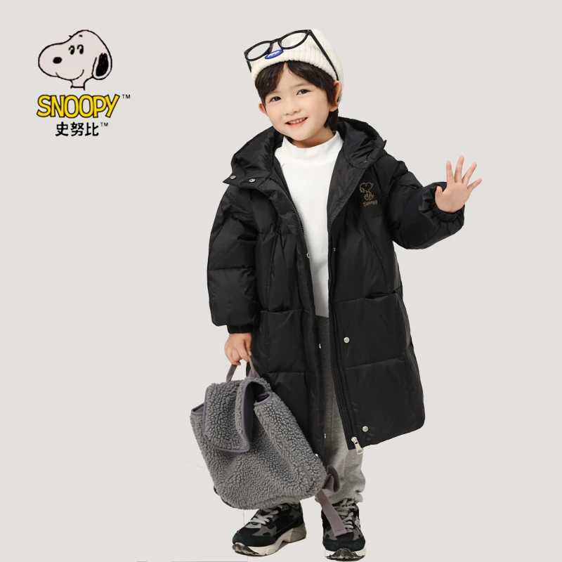 【反季清仓】Snoopy/史努比儿童羽绒服男女中大童冬季厚连帽长外套