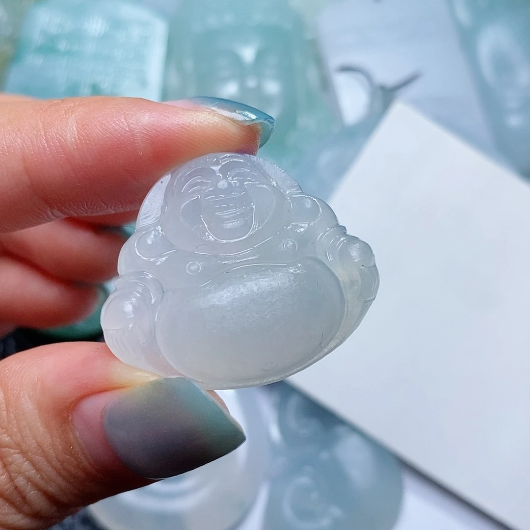 定制翡翠未镶嵌毛货付款后确认抛光