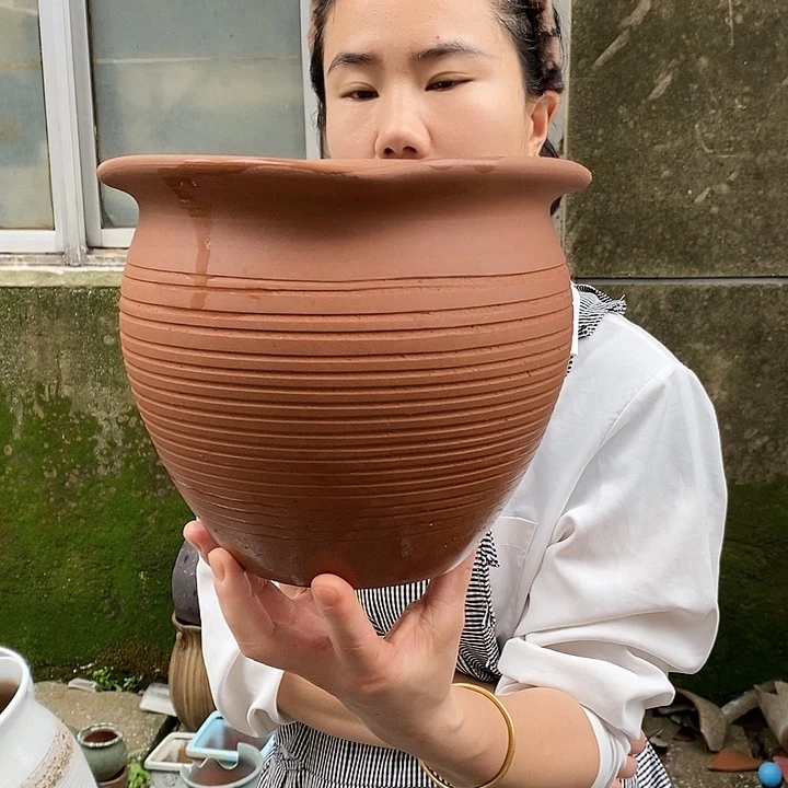 紫砂花盆瑕疵口20高18