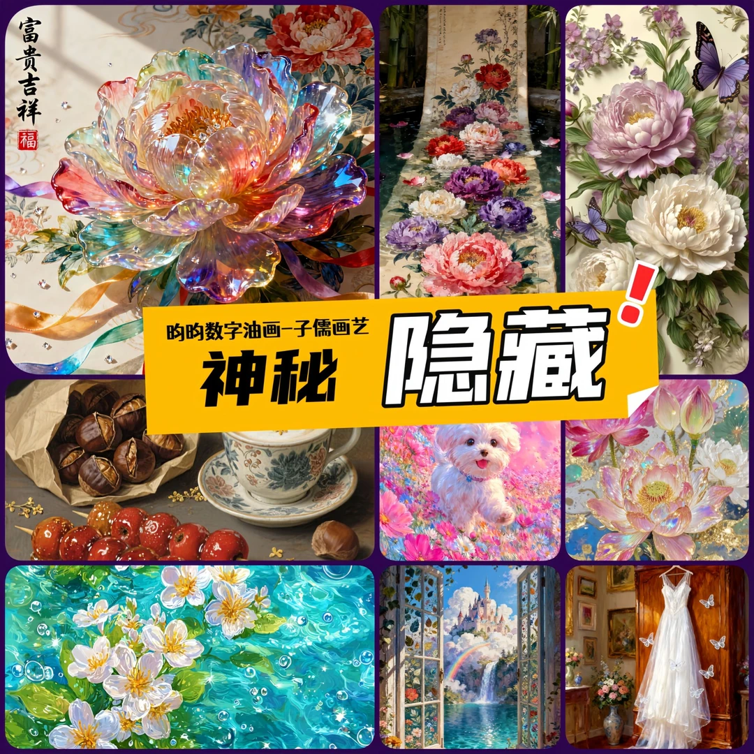 昀昀店铺 <隐藏款专拍>多色系高还原数字油画解压神器
