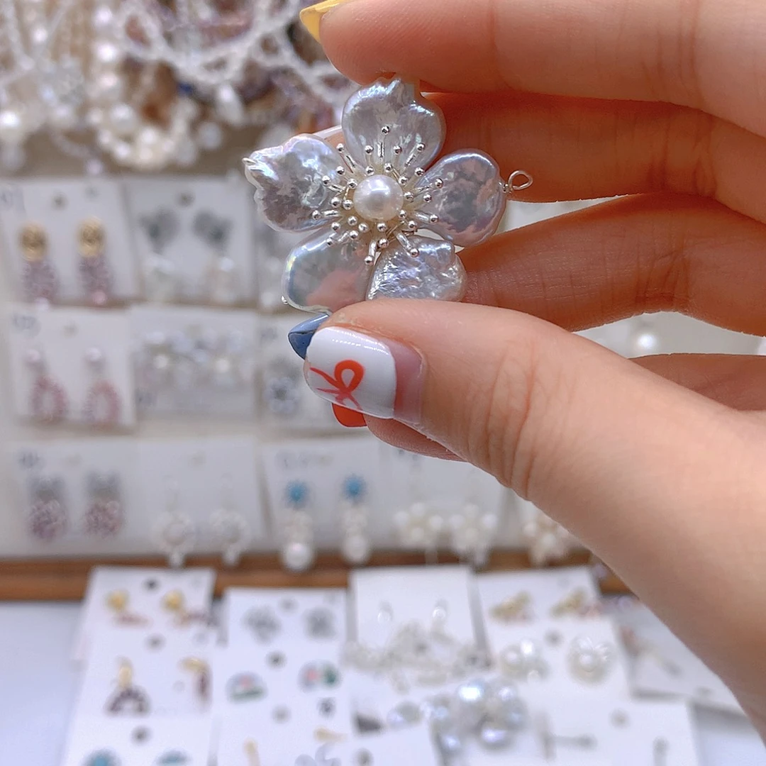 银S925镶嵌淡水珍珠发饰